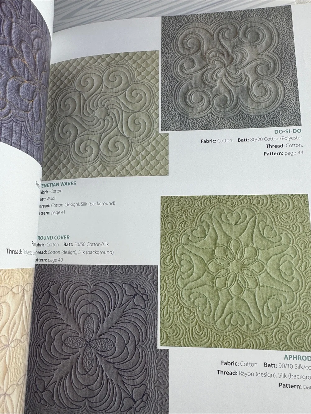 Continuous-Line Quilting Designs - Olive Green